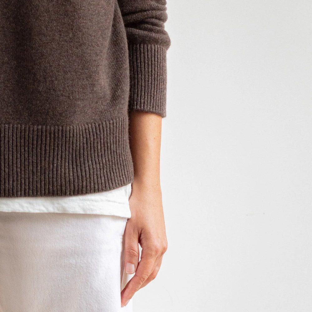 Merci - Pull Col Cheminée En Cachemire - Marron 4 Merci - Pull Col Cheminée En Cachemire - Marron – Image 2