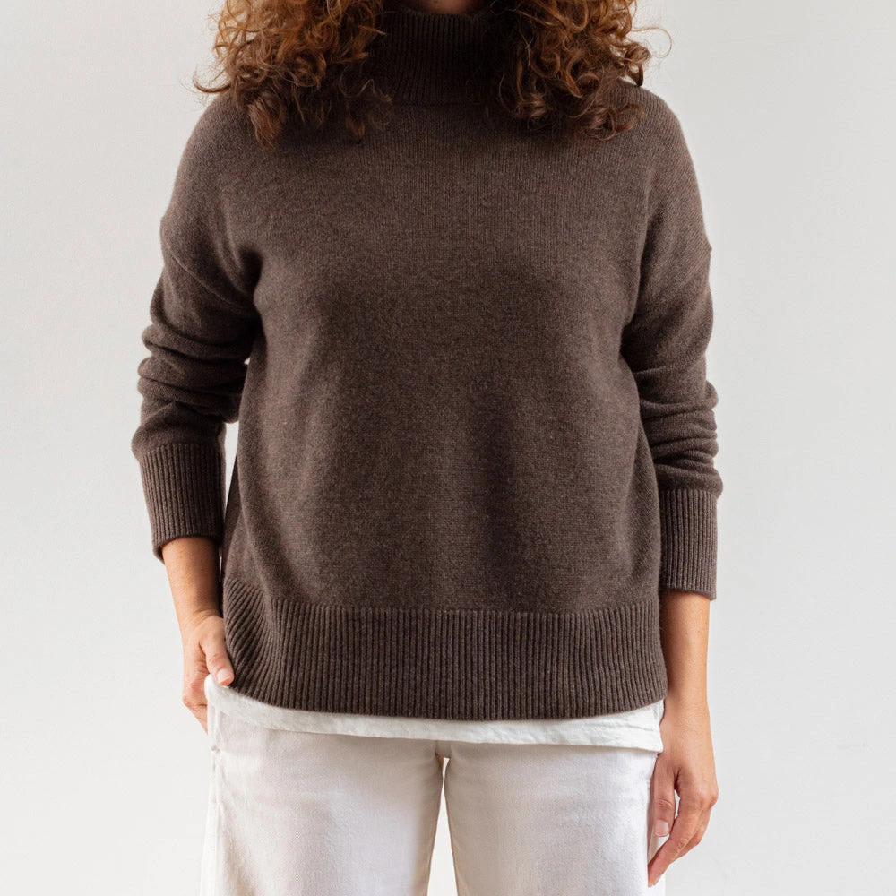Merci - Pull Col Cheminée En Cachemire - Marron 3 Merci - Pull Col Cheminée En Cachemire - Marron