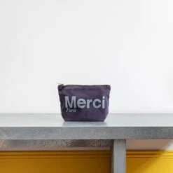 Merci - Pochette En Coton - Marine