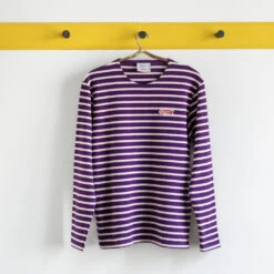 Merci X Armor-lux - Marinière Manches Longues - Violet -Mode Vêtements Magasin MERCI packshots 270623 0401