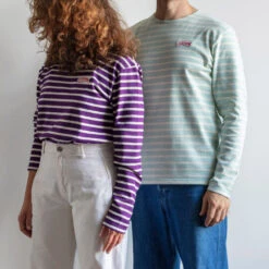 Merci X Armor-lux - Marinière Manches Longues - Violet -Mode Vêtements Magasin MERCI packshots 270623 0566