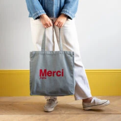 Merci - Tote Bag En Coton - Bleu Rouge
