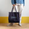 Merci - Tote Bag En Coton - Marine -Mode Vêtements Magasin MERCI packshots 270623 0600