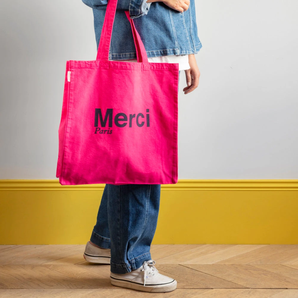 Merci - Tote Bag En Coton - Rose & Marine 4 Merci - Tote Bag En Coton - Rose & Marine – Image 2