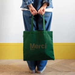 Merci - Tote Bag En Coton - Vert -Mode Vêtements Magasin MERCI packshots 270623 0926