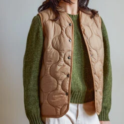 Merci - Veste Sans Manche Matelassée - Beige