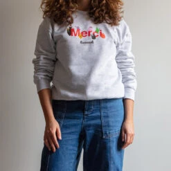 Merci - Sweat Unisexe Barbapapa - Gris