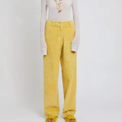 Laurence Bras - Pantalon En Velours Cloche - Jaune 9 Laurence Bras - Pantalon En Velours Cloche - Jaune -Mode Vêtements Magasin PANTALON CLOCHE 1
