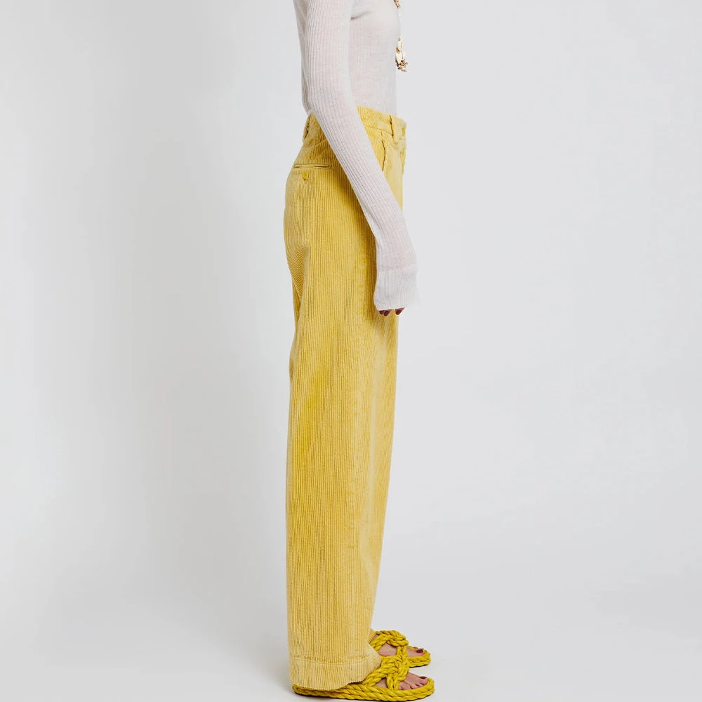 Laurence Bras - Pantalon En Velours Cloche - Jaune 6 Laurence Bras - Pantalon En Velours Cloche - Jaune – Image 4