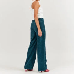 Sea Me Happy -Pantalon En Velours Côtelé Fin Gypsy - Bleu Canard -Mode Vêtements Magasin PINEGREEN 1