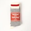Beams Plus - Chaussettes - Gris Et Rouge