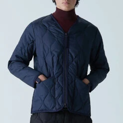 Taion - Veste Matelassée Col V - Bleu -Mode Vêtements Magasin SS7