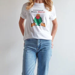 Merci - T-Shirt Monsieur Non Merci - Blanc -Mode Vêtements Magasin STUDIO111 00320233359 1