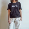 Merci - T-shirt Logo Merci - Noir -Mode Vêtements Magasin T Merci noir blanc