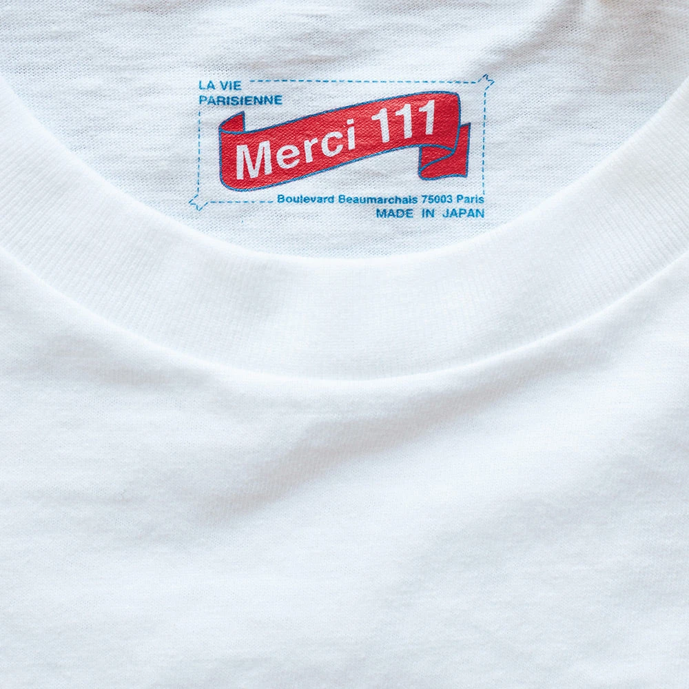 Merci - T-shirt Unisexe - Bleu Marine 5 Merci - T-shirt Unisexe - Bleu Marine – Image 3