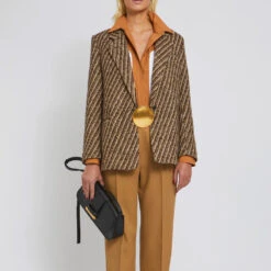Laurence Bras - Blazer En Laine Ginsberg- Marron -Mode Vêtements Magasin VESTEGRINSBERG1