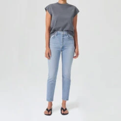 Agolde - Jeans Riley - Bleu Clair
