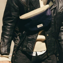 Rivedroite - Sac Banane Custine - Bleu Et Beige -Mode Vêtements Magasin banane bleu beige kkai2