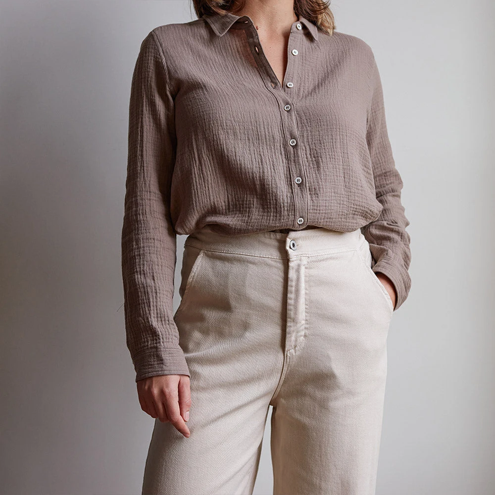 Merci - Chemise En Gaze De Coton - Beige 3 Merci - Chemise En Gaze De Coton - Beige