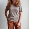 Merci - T-shirt Uni En Coton - Camel
