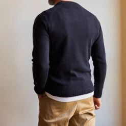 Merci - Pull Sweat Man En Cachemire - Bleu Marine -Mode Vêtements Magasin bleu dos 1ceab71b ff2d 4662 89ab f831108b8f81