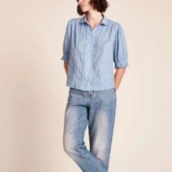 Trovata - Blouse Gemma - Bleu -Mode Vêtements Magasin blouse6 ba9cad30 d85b 43f2 b870 ff18c3e11d8d