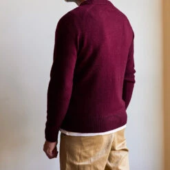 Merci - Pull Sweat Man En Cachemire - Bordeaux 7 Merci - Pull Sweat Man En Cachemire - Bordeaux -Mode Vêtements Magasin bordeaux dos
