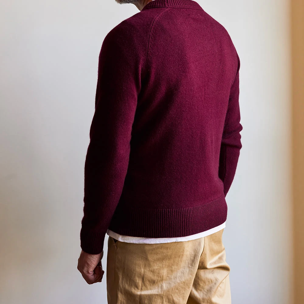Merci - Pull Sweat Man En Cachemire - Bordeaux 5 Merci - Pull Sweat Man En Cachemire - Bordeaux – Image 3