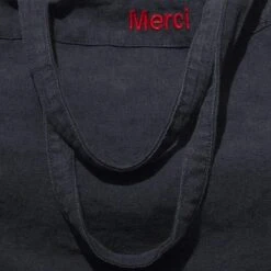 Cabas En Lin Lavé Merci - Bleu Encre -Mode Vêtements Magasin cabas en lin lave bleu encre 28593274126531
