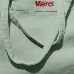 Cabas En Lin Lavé Merci - Vert Céladon -Mode Vêtements Magasin cabas en lin lave vert celadon 28593324916931