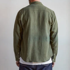 Merci - Chemise Gaspard En Gaze De Coton - Vert -Mode Vêtements Magasin chemise gaze kaki 2