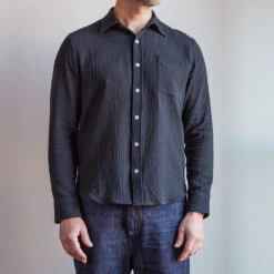 Merci - Chemise Gaspard En Gaze De Coton - Gris Foncé -Mode Vêtements Magasin chemise gaze noir 3