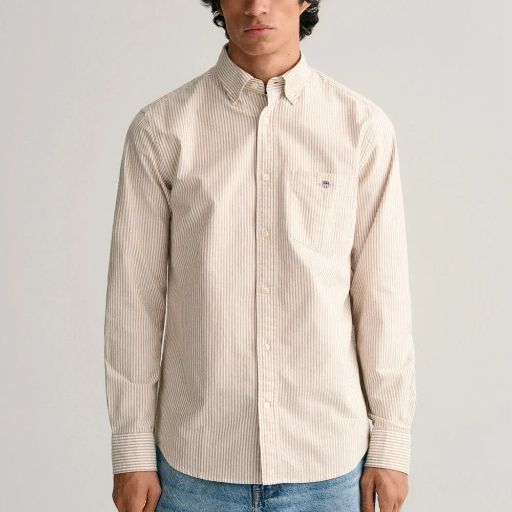 GANT - Chemise à Rayures Banker - Marron 4 GANT - Chemise à Rayures Banker - Marron – Image 2