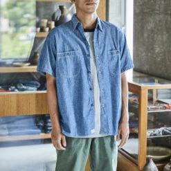 OrSlow - Chemise Chambray Work - Bleu -Mode Vêtements Magasin chemise1 3014c69a 4a38 4a34 a7d7 1538353657e9