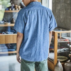 OrSlow - Chemise Chambray Work - Bleu -Mode Vêtements Magasin chemise3 ed3de9d0 f638 4187 b97d 7f9180ce66fa