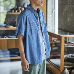 OrSlow - Chemise Chambray Work - Bleu -Mode Vêtements Magasin chemise4 3d8b54bd c7d6 4a35 9e86 26b1c8bad654