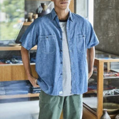 OrSlow - Chemise Chambray Work - Bleu