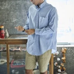 OrSlow - Chemise Oxford - Bleu -Mode Vêtements Magasin chemuwe4