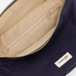 Rivedroite - Sac Banane Custine - Bleu Et Beige -Mode Vêtements Magasin custine xl bleu kaki beige