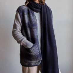 Merci - Étole En Cachemire - Bleu Marine