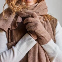 Merci - Gants En Cachemire - Camel