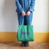 Merci - Tote Bag En Coton - Vert & Violet -Mode Vêtements Magasin grd tote vert