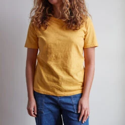 Merci - T-shirt Uni En Coton - Jaune