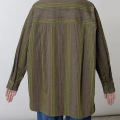 V De Vinster - Blouse Rayée à Fleurs Billie - Kaki -Mode Vêtements Magasin kaki dos