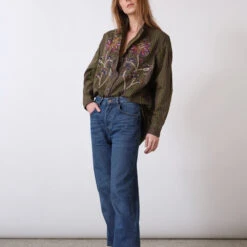 V De Vinster - Blouse Rayée à Fleurs Billie - Kaki -Mode Vêtements Magasin kaki2 6cd43086 9811 472c ac1a cc9821718ac9