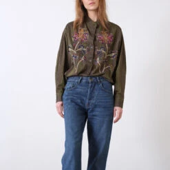 V De Vinster - Blouse Rayée à Fleurs Billie - Kaki -Mode Vêtements Magasin kaki5 cfb4f0ff ea25 442d a41d 3f4fbd9270cb