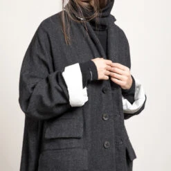 Album Di Famiglia - Manteau En Laine - Gris 7 Album Di Famiglia - Manteau En Laine - Gris -Mode Vêtements Magasin loose coat 1