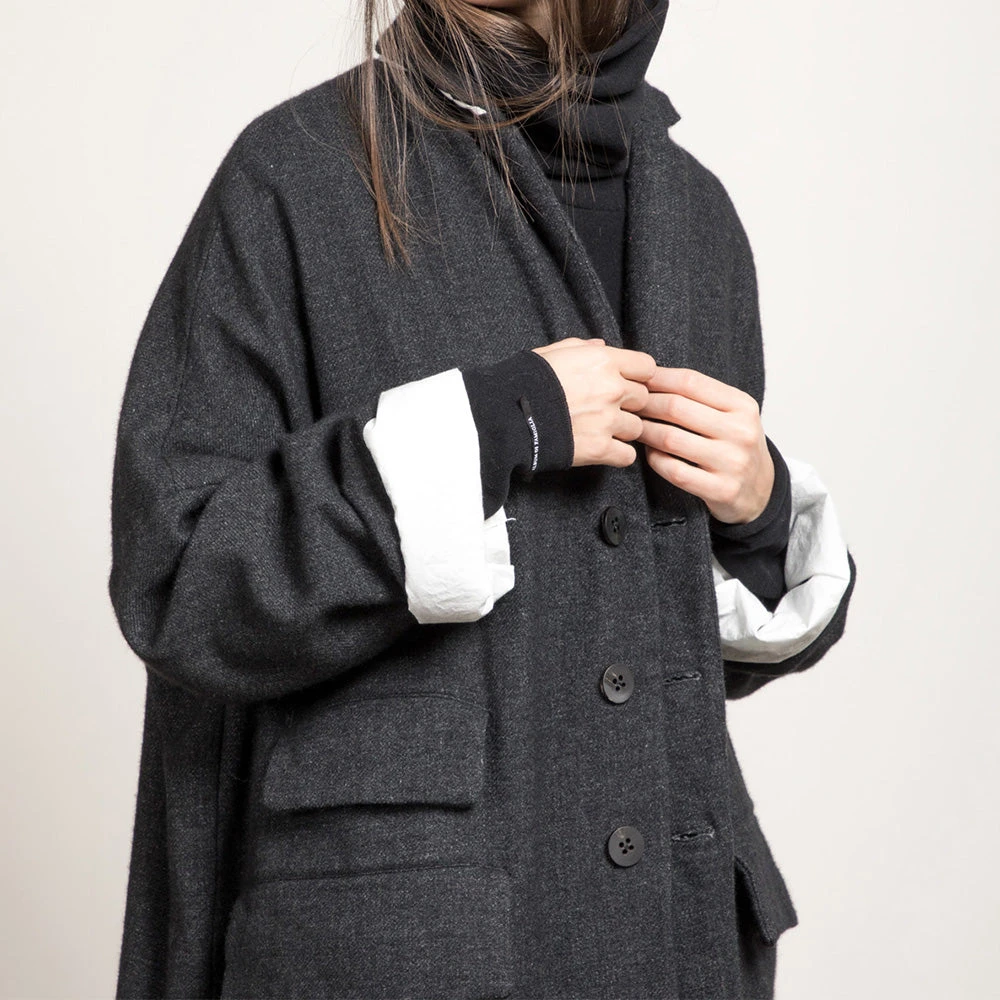 Album Di Famiglia - Manteau En Laine - Gris 5 Album Di Famiglia - Manteau En Laine - Gris – Image 3