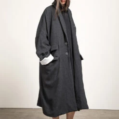 Album Di Famiglia - Manteau En Laine - Gris