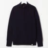 Merz B. Schwanen - Pullover Zip Merino - Marine